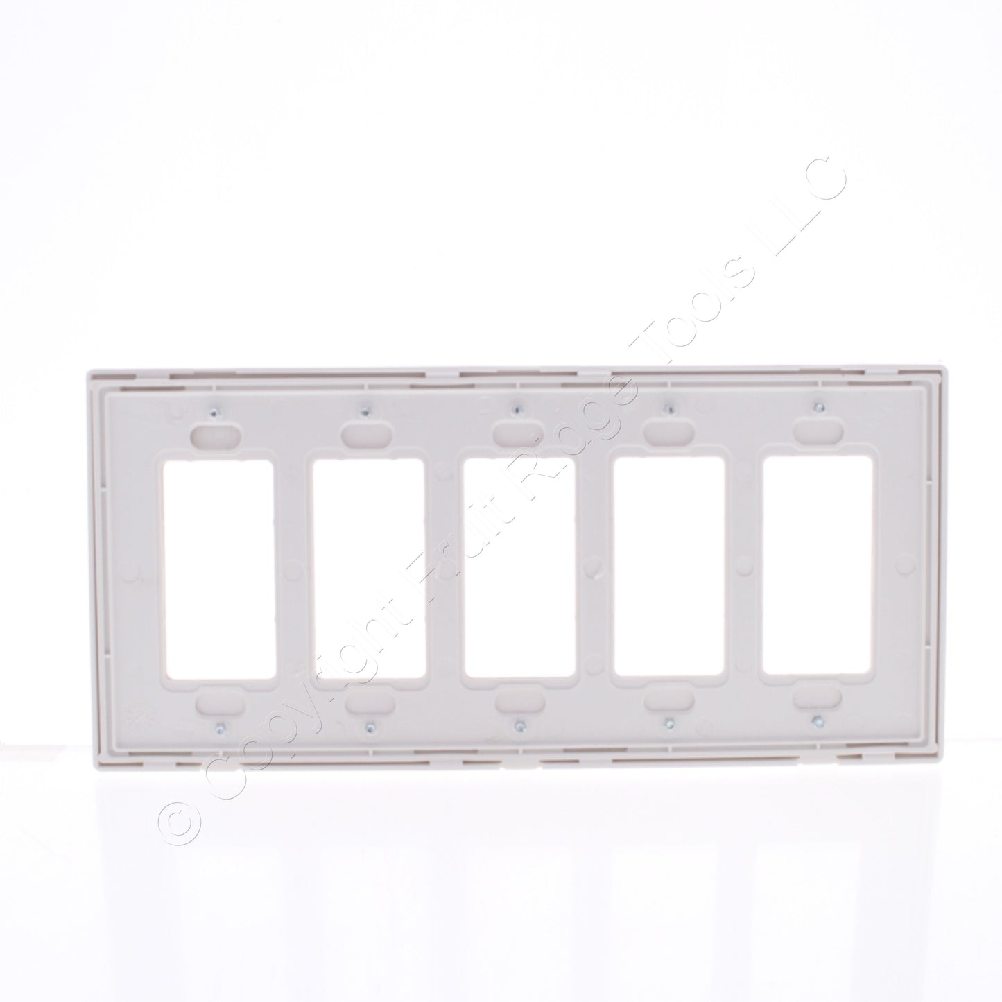 Eaton 9525WS White Satin 5-Gang Decorator Unbreakable Wallplate Rocker Cover