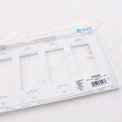 Eaton 9526WS White Satin Pale Gray 6-Gang Unbreakable Decorator Wallplate Cover