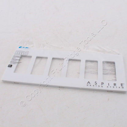 Eaton 9526WS White Satin Pale Gray 6-Gang Unbreakable Decorator Wallplate Cover