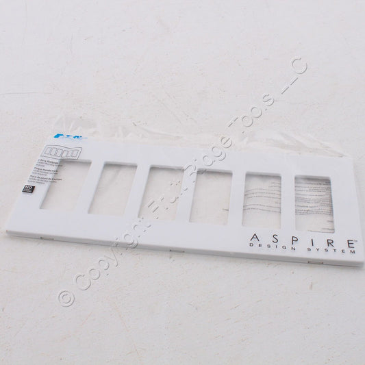 Eaton 9526WS White Satin Pale Gray 6-Gang Unbreakable Decorator Wallplate Cover