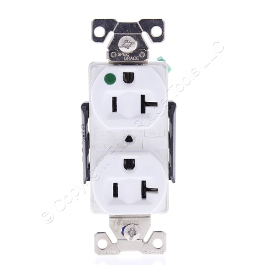 Eaton White Hospital Grade Duplex Receptacle Outlet Nema 5-20R 20A 125V AH8300W
