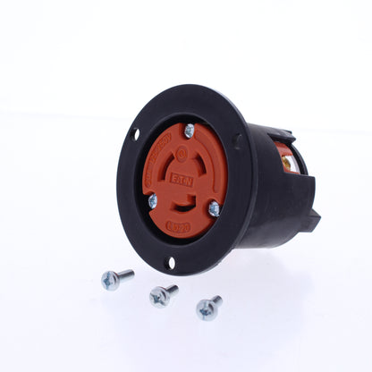 Eaton Orange Twist Turn Locking Flanged Outlet L10-20R 20A 125/250V AHCL1020FO