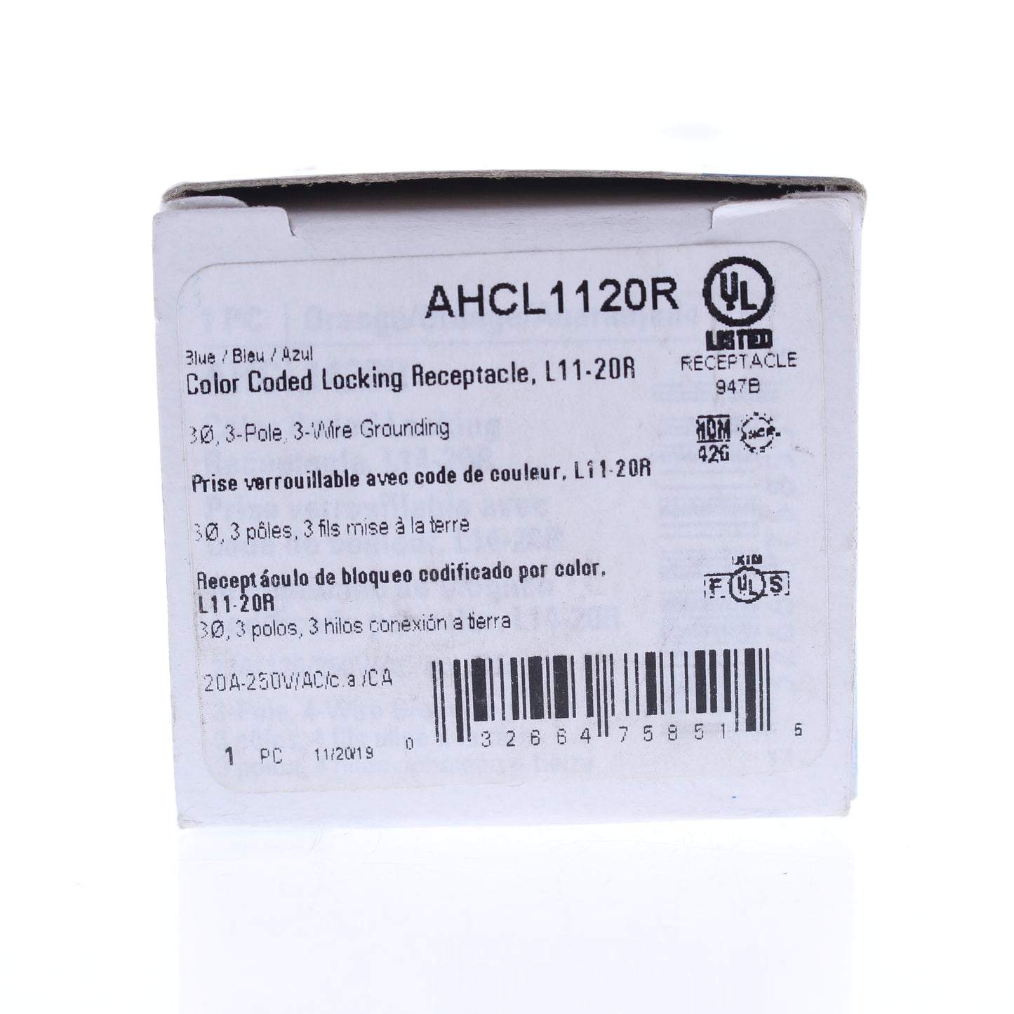 Eaton Turn Locking Receptacle Twist Lock Outlet  L11-20R 20A 250V 3� AHCL1120R