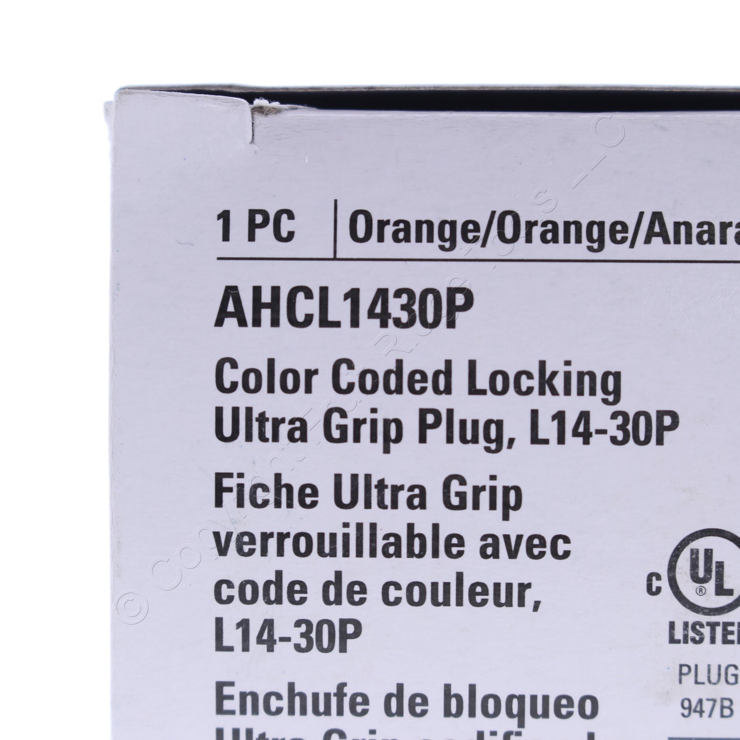 Eaton AHCL1430P Orange Twist Turn Locking Plug Nema L14-30P 30A 125/250V 3P4W