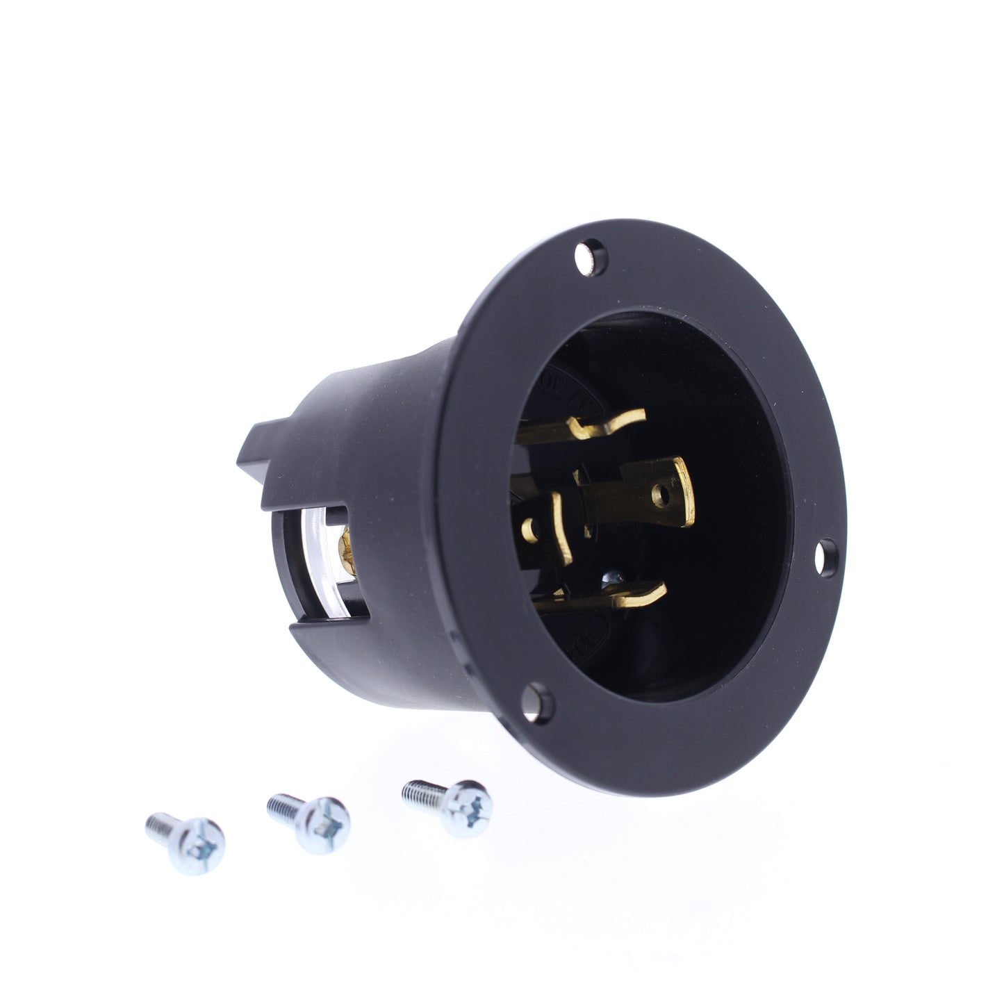 Eaton AHCL1730FI Black Twist Turn Locking Flanged Inlet NEMA L17-30P 30A 600V 3�