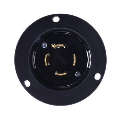 Eaton AHCL1730FI Black Twist Turn Locking Flanged Inlet NEMA L17-30P 30A 600V 3�
