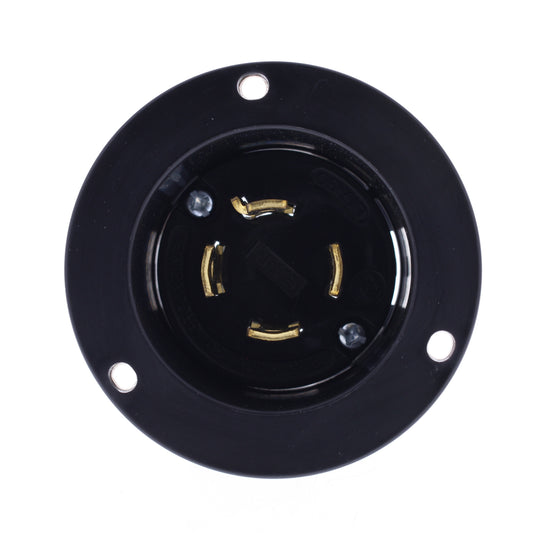 Eaton AHCL1730FI Black Twist Turn Locking Flanged Inlet NEMA L17-30P 30A 600V 3�