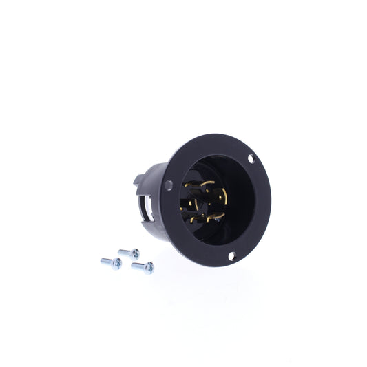 Eaton Black Twist Turn Locking Flanged Inlet L20-20P 20A 347/600V 3�Y AHCL2020FI