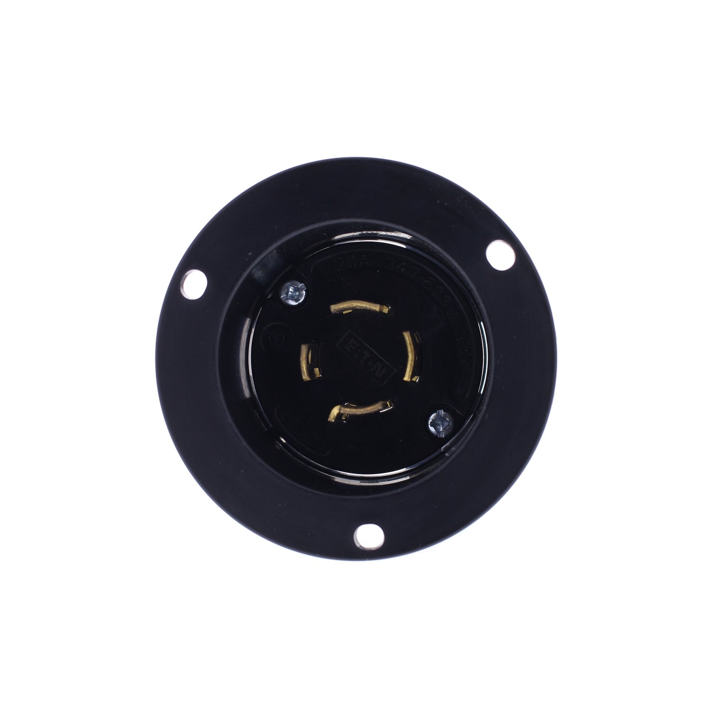 Eaton Black Twist Turn Locking Flanged Inlet L20-20P 20A 347/600V 3�Y AHCL2020FI