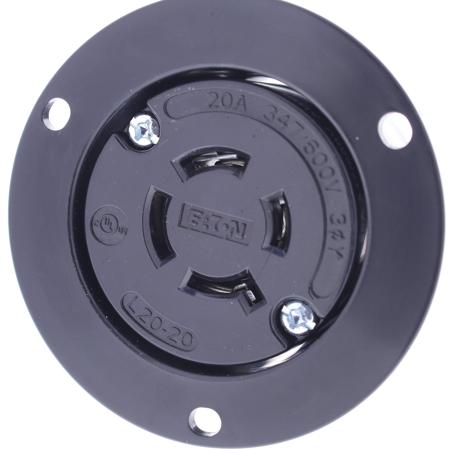 Eaton Black Turn Locking Flanged Outlet Nema L20-20R 20A 347/600V 3�Y AHCL2020FO