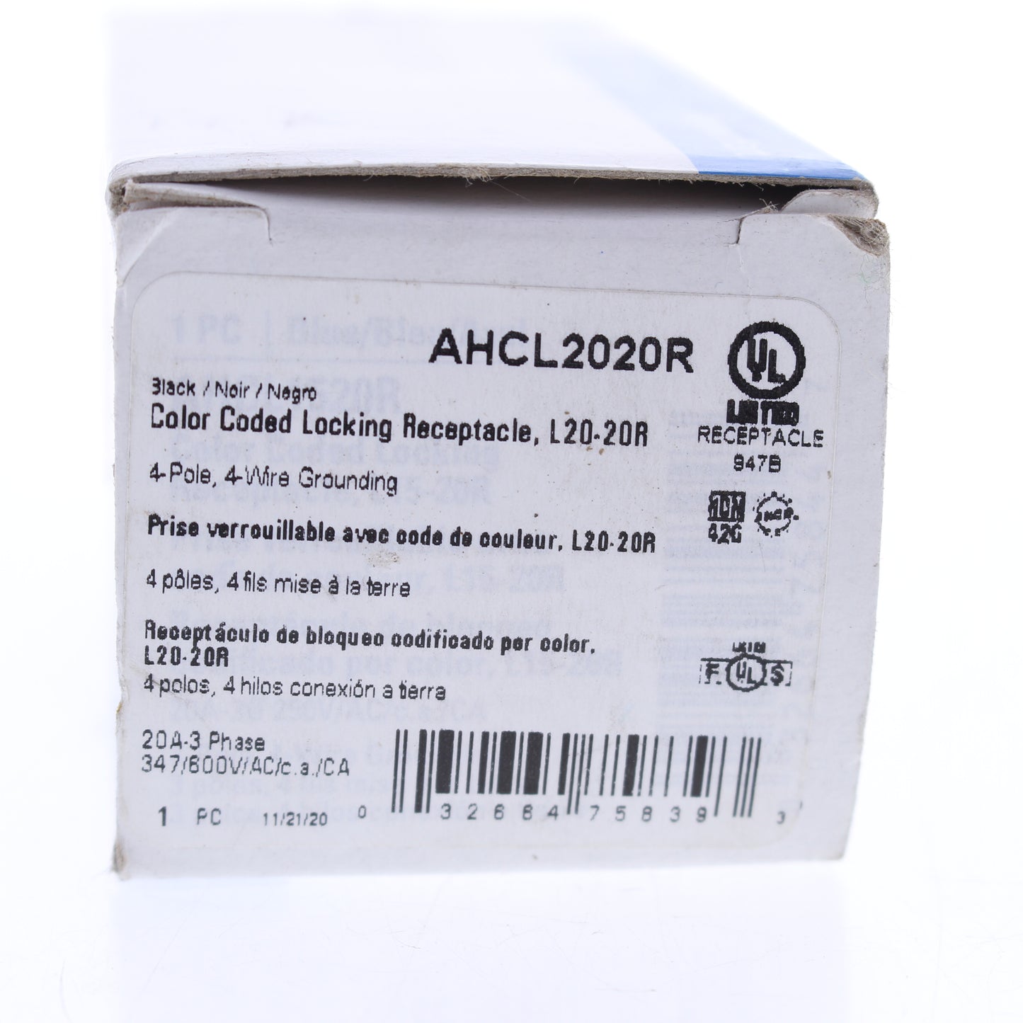 Eaton Turn Locking Receptacle Twist Outlet  L20-20R 20A 347/600V 3�Y AHCL2020R