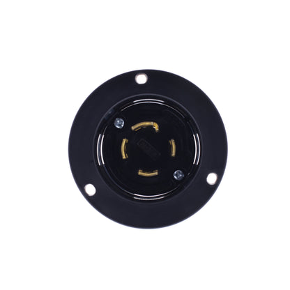 Eaton Black L20-30P Twist Turn Locking Flanged Inlet 30A 347/600V 3�Y AHCL2030FI