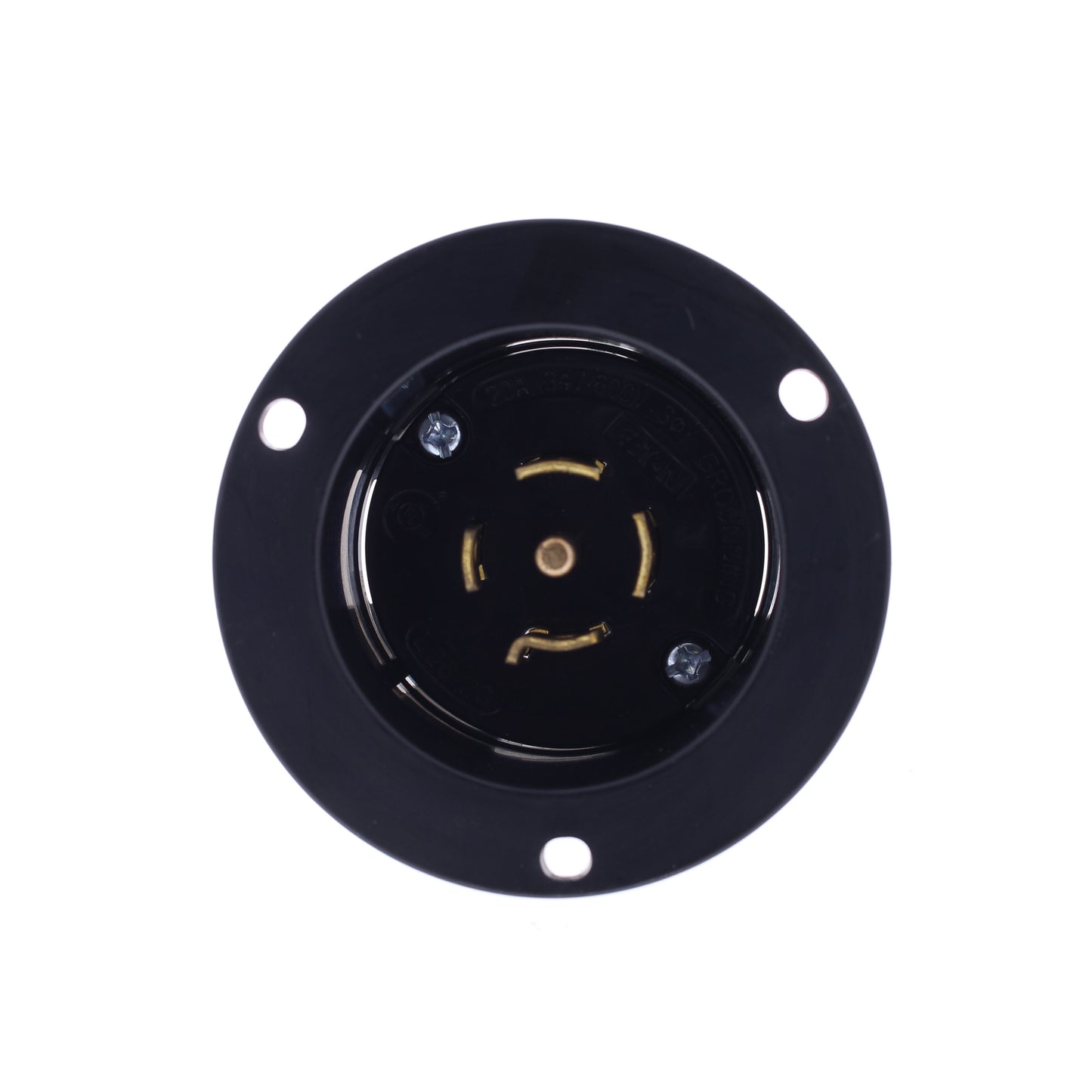 Eaton Black Twist Turn Locking Flanged Inlet L23-20P 20A 347/600V 3�Y AHCL2320FI