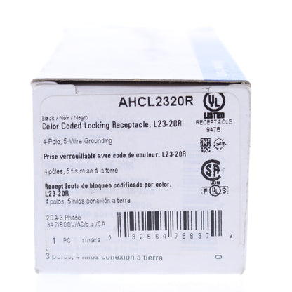 Eaton Turn Locking Receptacle Twist Outlet  L23-20R 20A 347/600V 3�Y AHCL2320R