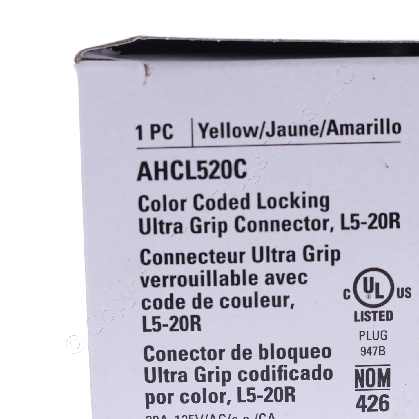 Eaton Yellow Locking Connectors Twist Lock NEMA L5-20 L5-20R 20A 125V AHCL520C