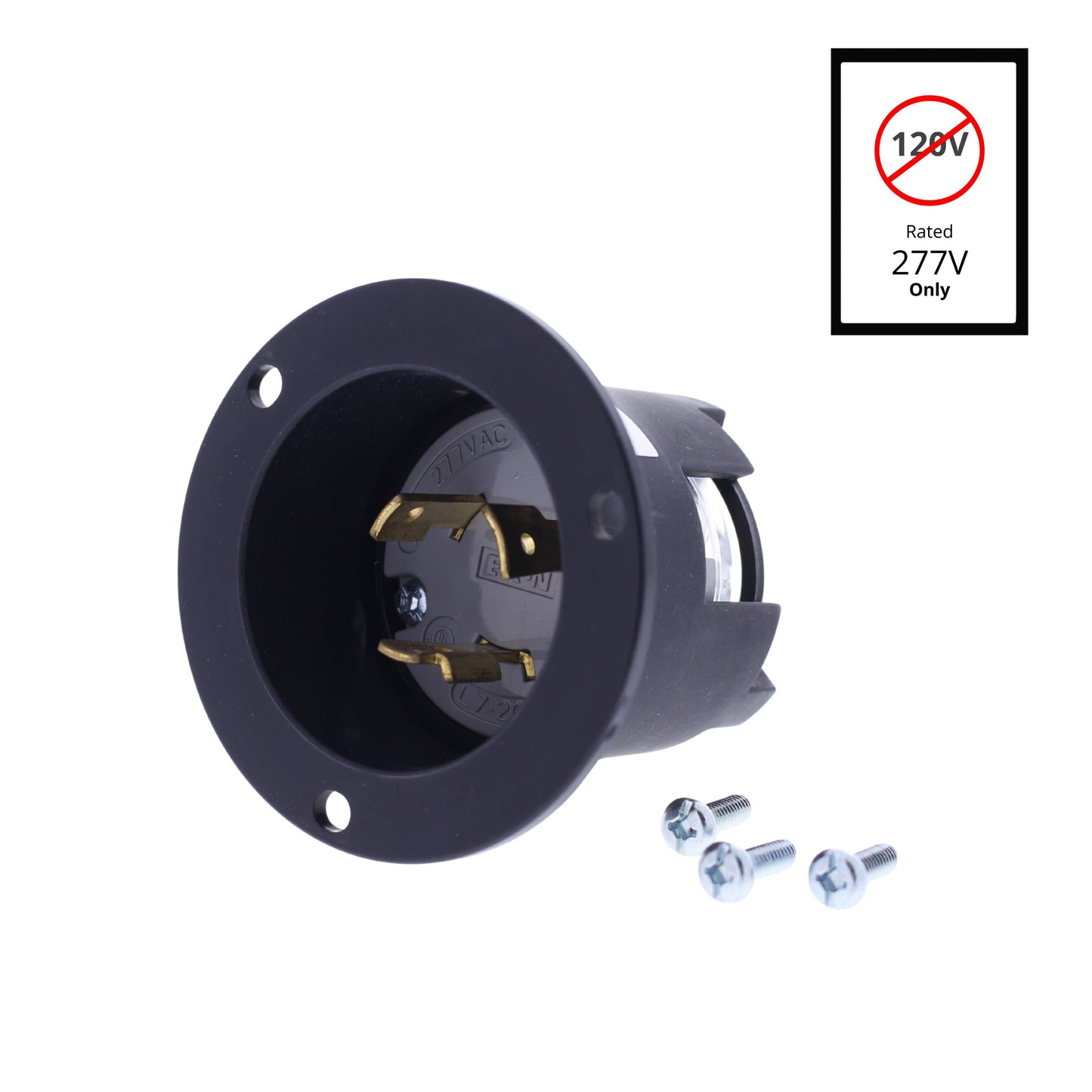 Eaton Gray Twist Turn Locking Flanged Inlet L7-20P 20A 277V 2P3W AHCL720FI