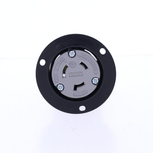Eaton Gray Turn Locking Flanged Outlet Receptacle Nema L7-20R 20A 277V AHCL720FO