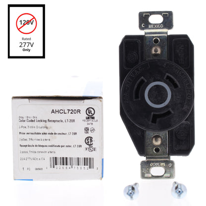 Eaton Arrow Hart Turn Locking Receptacle Lock Outlet L7-20R 20A 277V AHCL720R