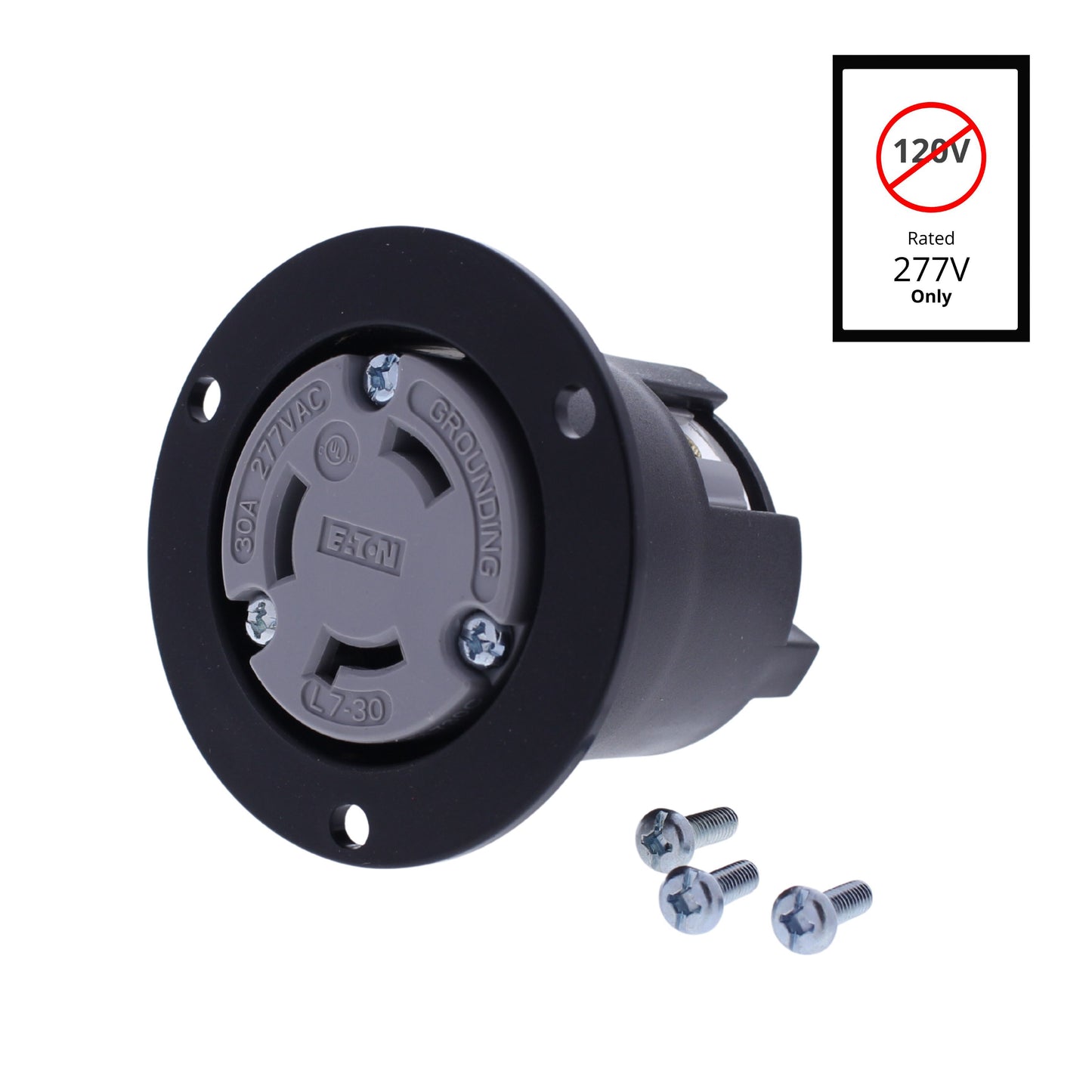 Eaton Gray Twist Turn Locking Flanged Outlet Nema L7-30R 30A 277V AHCL730FO