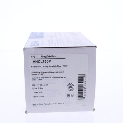 Eaton Gray Twist Turn Locking Plug Hart-Lok Nema L7-30P 30A 277V 2P3W AHCL730P