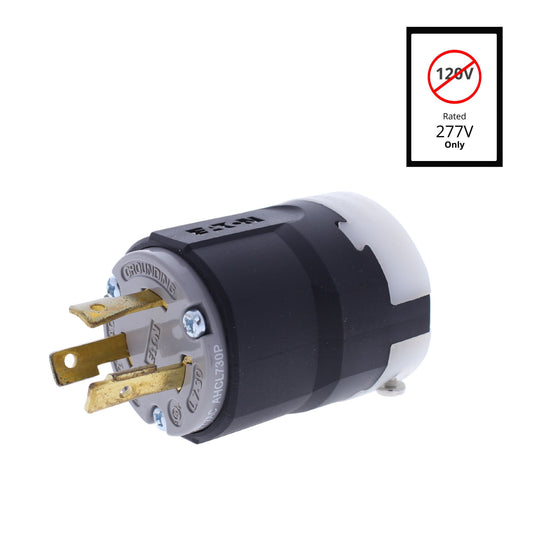 Eaton Gray Twist Turn Locking Plug Hart-Lok Nema L7-30P 30A 277V 2P3W AHCL730P