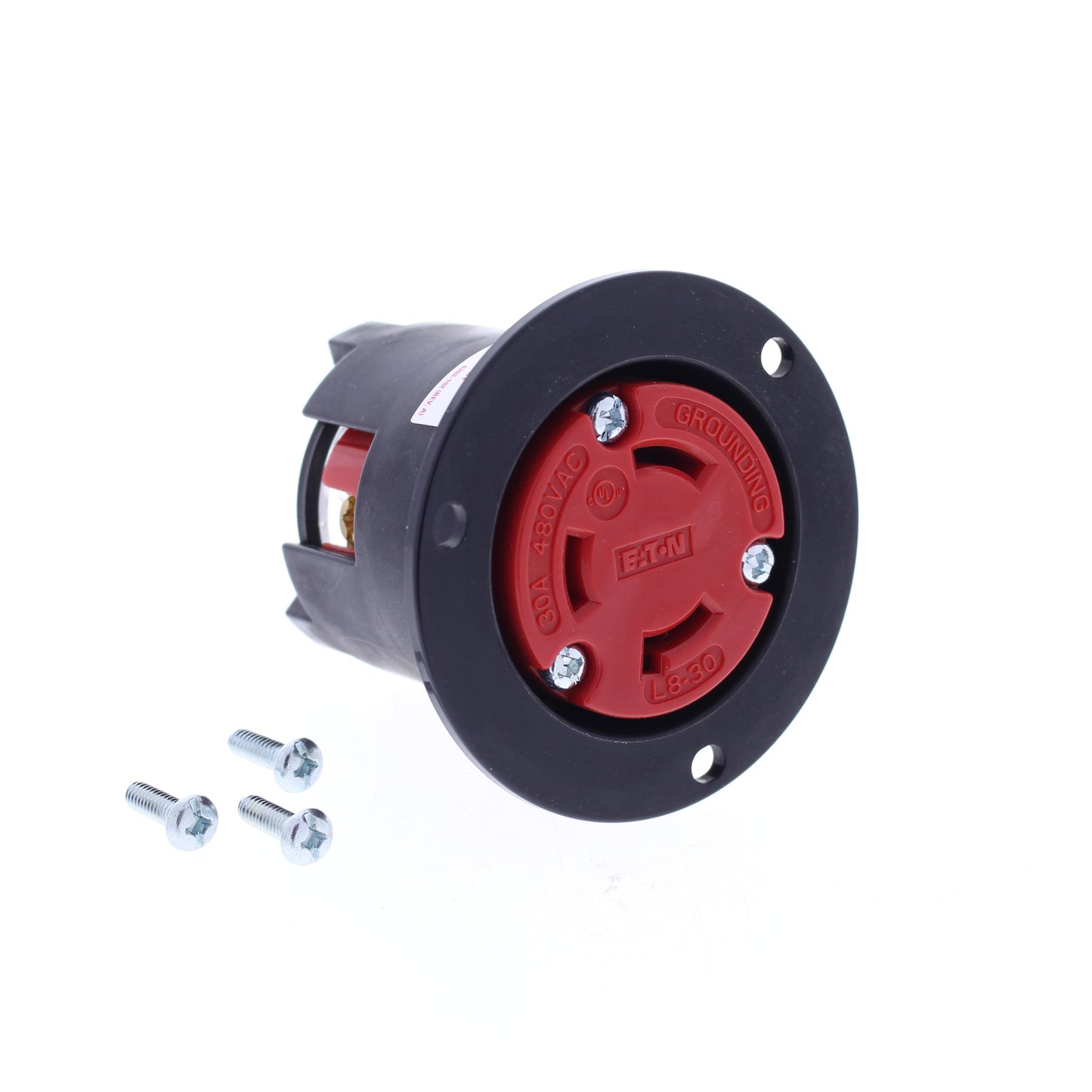 Eaton Red Twist Turn Locking Flanged Outlet Nema L8-30R 30A 480V AHCL830FO