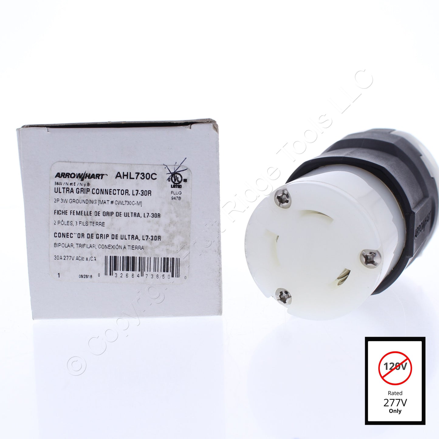 Eaton Arrow AHL730C Hart Twist Turn Locking Connector Plug Nema L7-30R 30A 277V