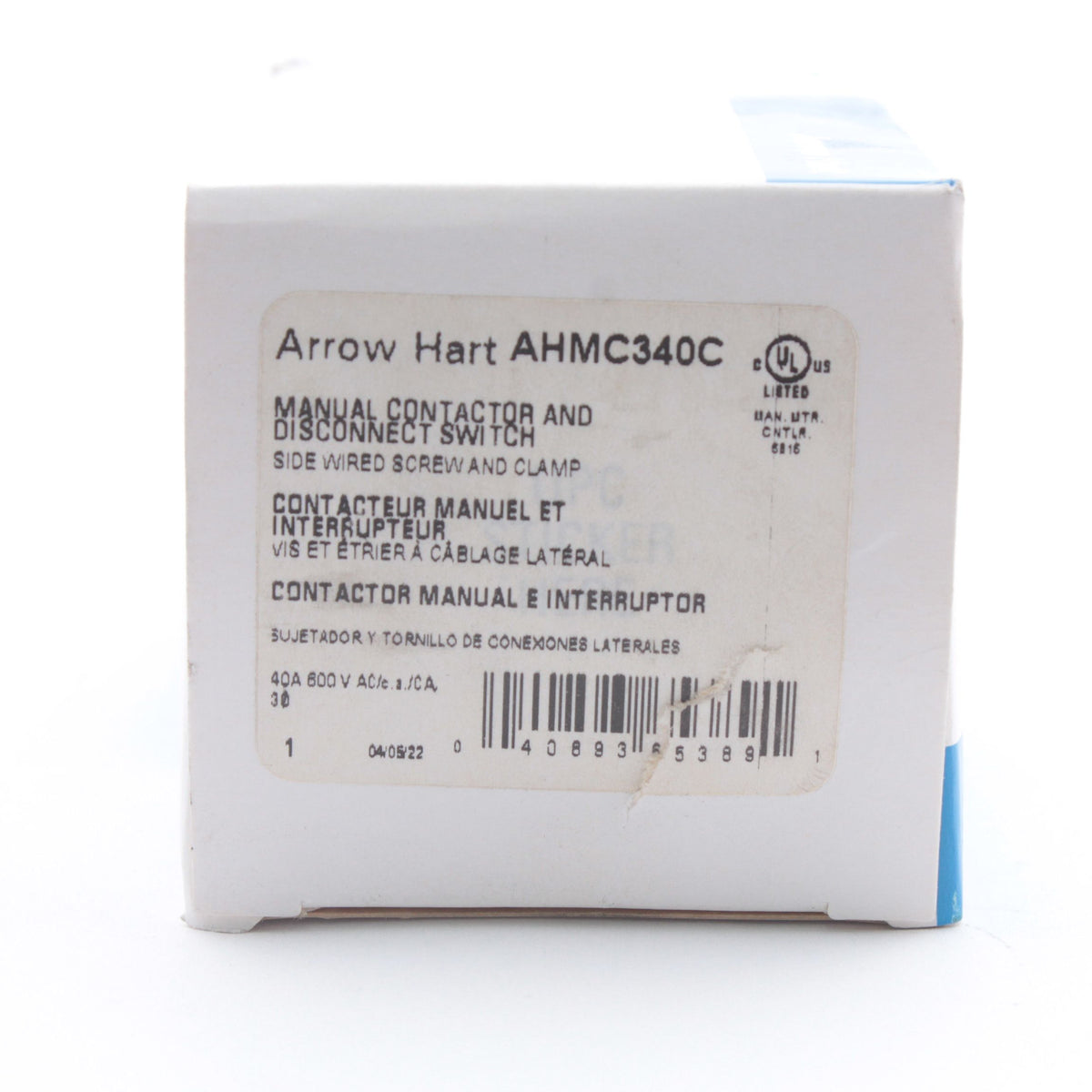 Eaton AHMC340C Maintained Manual Contactor Disconnect Toggle Switch 40A 600V 3�