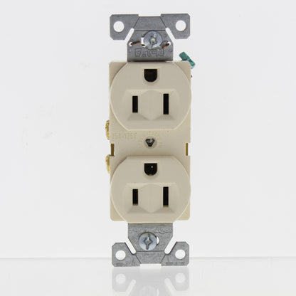 Eaton Almond Commercial Duplex Outlet Receptacle Nema 5-15R 15A 125V Bulk BR15A