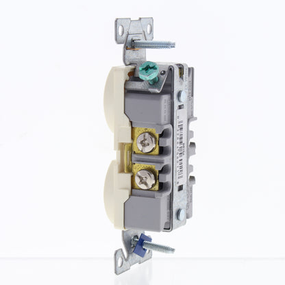 Eaton Almond Commercial Duplex Outlet Receptacle Nema 5-15R 15A 125V Bulk BR15A