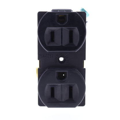 Eaton BR15BK Black 15A Outlet Receptacle Raceway Panel Floor Box Mount Strapless