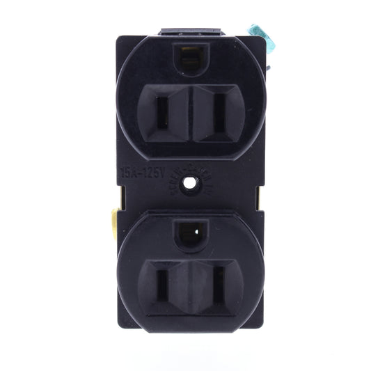Eaton BR15BK Black 15A Outlet Receptacle Raceway Panel Floor Box Mount Strapless