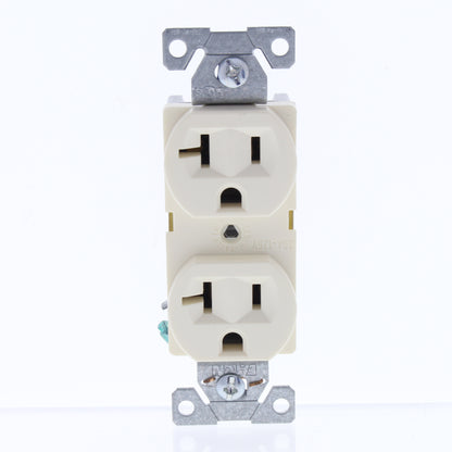 Eaton BR20A Almond 20A Duplex Outlet Receptacle Nema 5-20R Bulk Commercial Grade