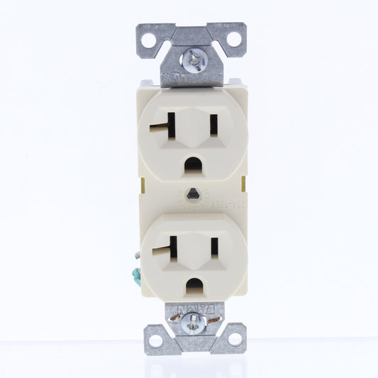 Eaton BR20A Almond 20A Duplex Outlet Receptacle Nema 5-20R Bulk Commercial Grade
