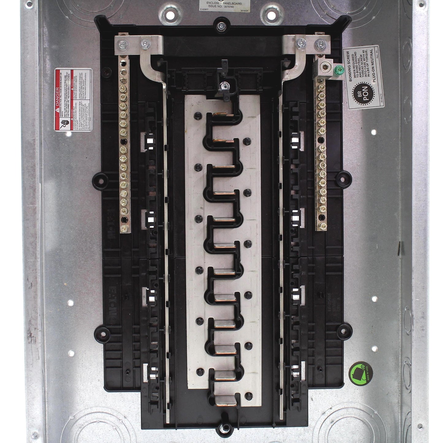 Eaton BRP20BC100 Main BR Panel Breakers 100A Missing Main Breaker Cover & Screws
