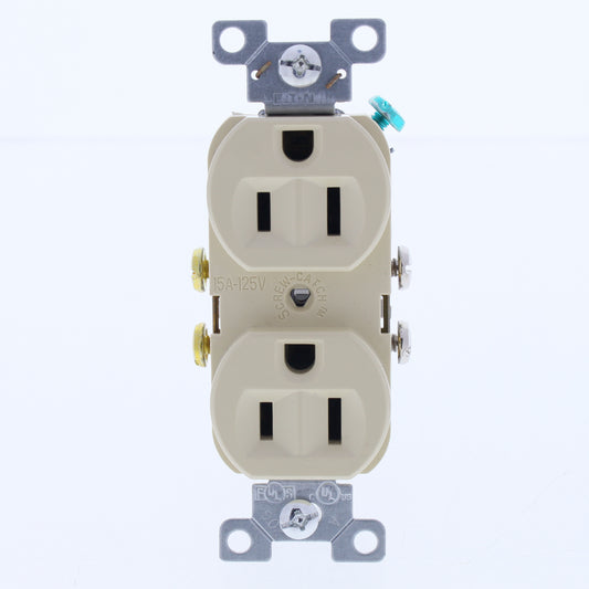 10 Eaton Ivory Commercial Grade Outlet Receptacles Nema 5-15R 15A 125V CR15V