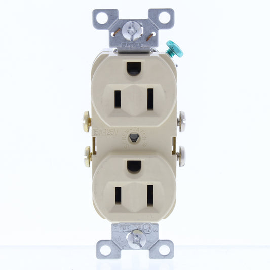 Eaton Ivory Commercial Grade Outlet Receptacle Nema 5-15R 15A 125V Bulk CR15V