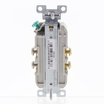 Eaton Ivory Commercial Grade Outlet Receptacle Nema 5-15R 15A 125V Bulk CR15V