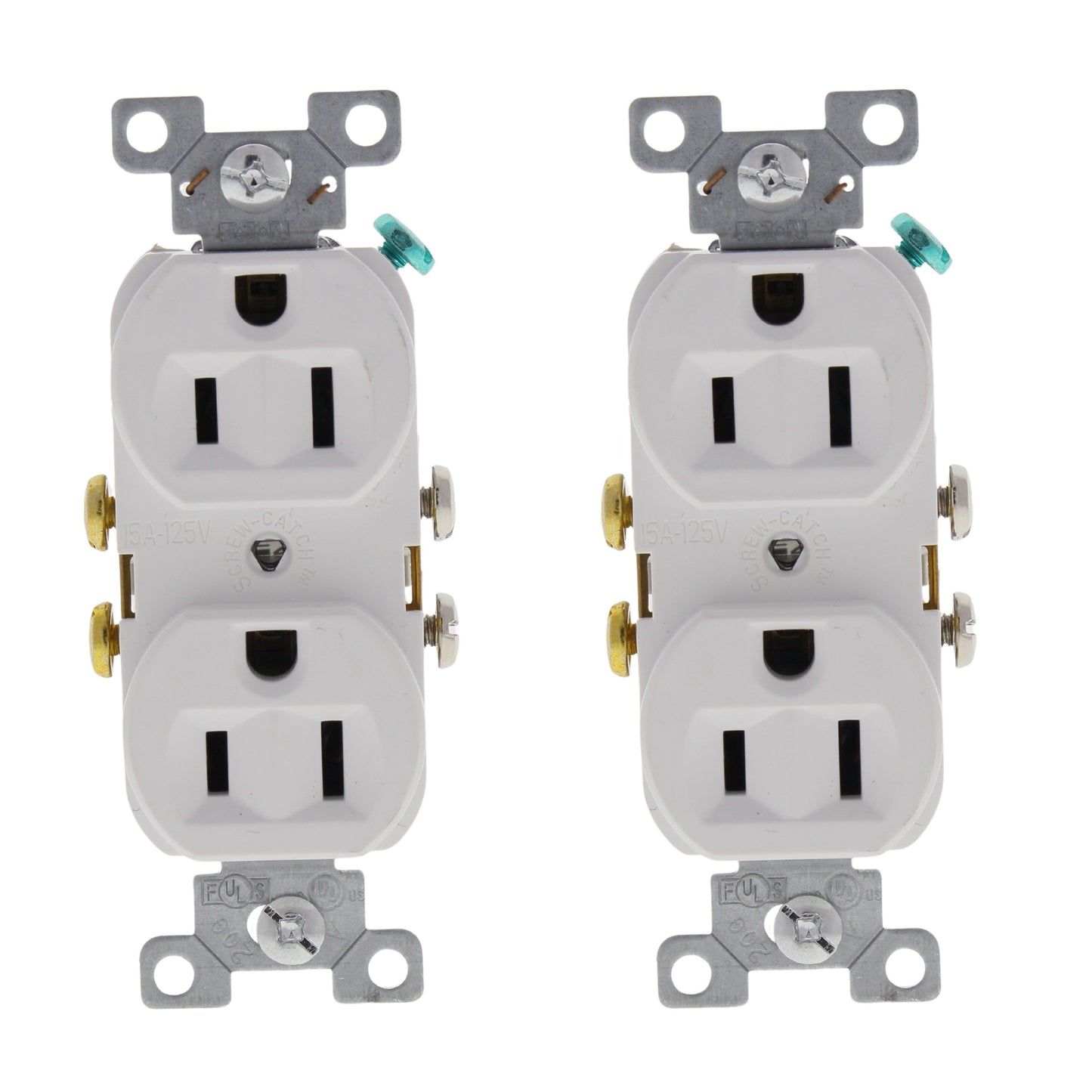 Eaton CR15W White Commercial Grade 15A Outlet Receptacles Nema 5-15R 125V 2pk