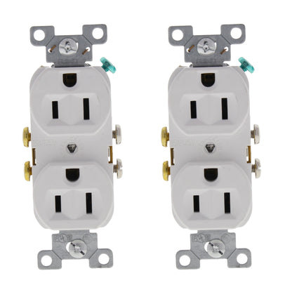 Eaton CR15W White Commercial Grade 15A Outlet Receptacles Nema 5-15R 125V 2pk
