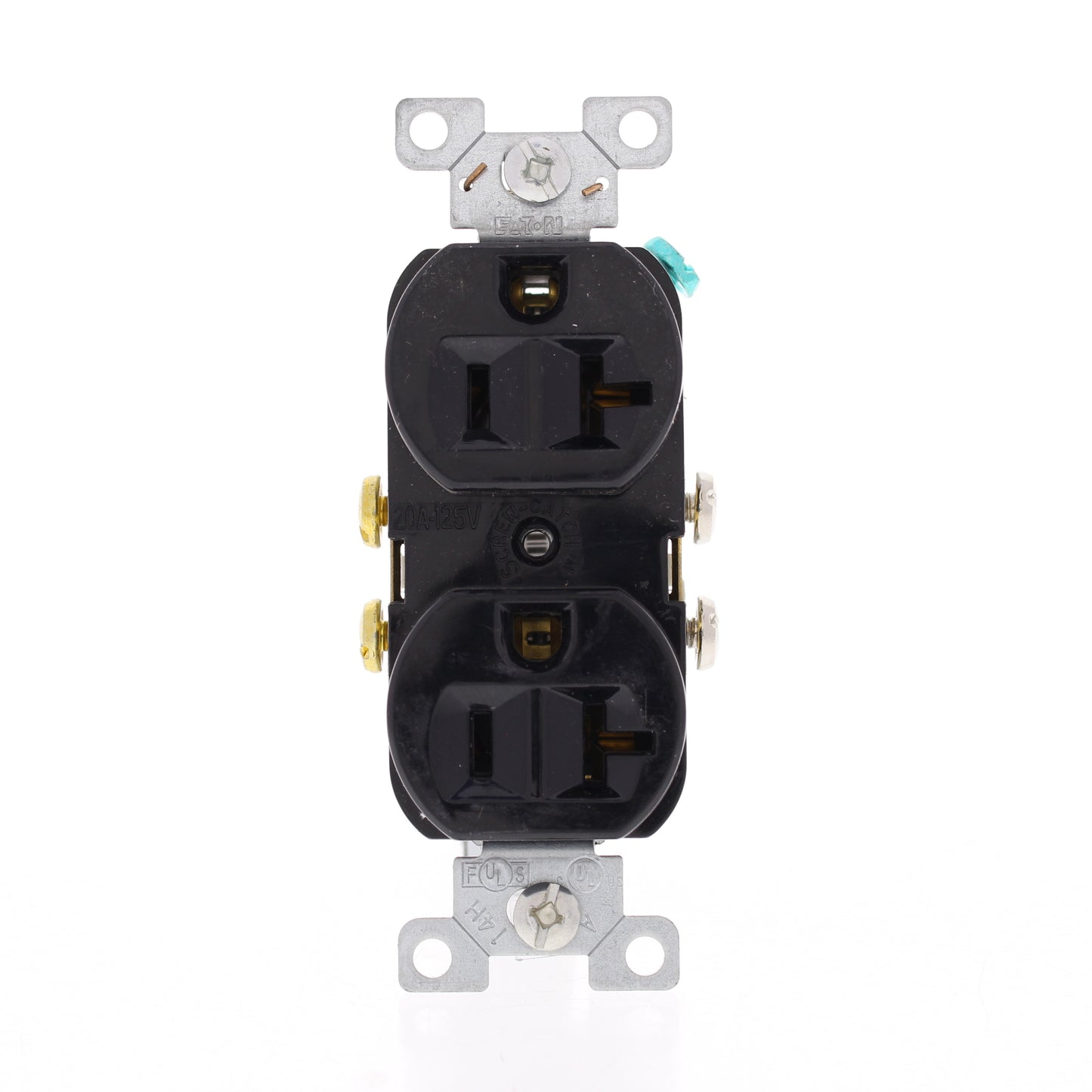 Eaton CR20BK Black 20A Duplex Outlet Receptacle Nema 5-20R 125V Bulk Commercial