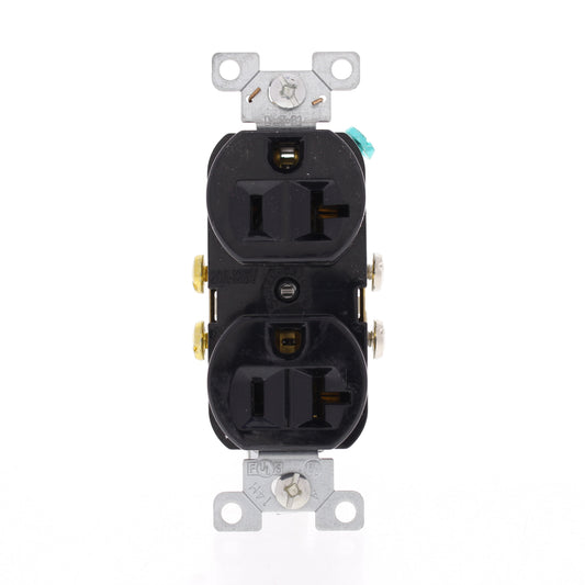 Eaton CR20BK Black 20A Duplex Outlet Receptacle Nema 5-20R 125V Bulk Commercial