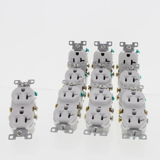 10 Eaton White Commercial Grade Duplex Outlet Receptacles NEMA 5-20R 20A CR20W
