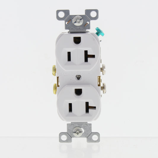 10 Eaton White Commercial Grade Duplex Outlet Receptacles NEMA 5-20R 20A CR20W