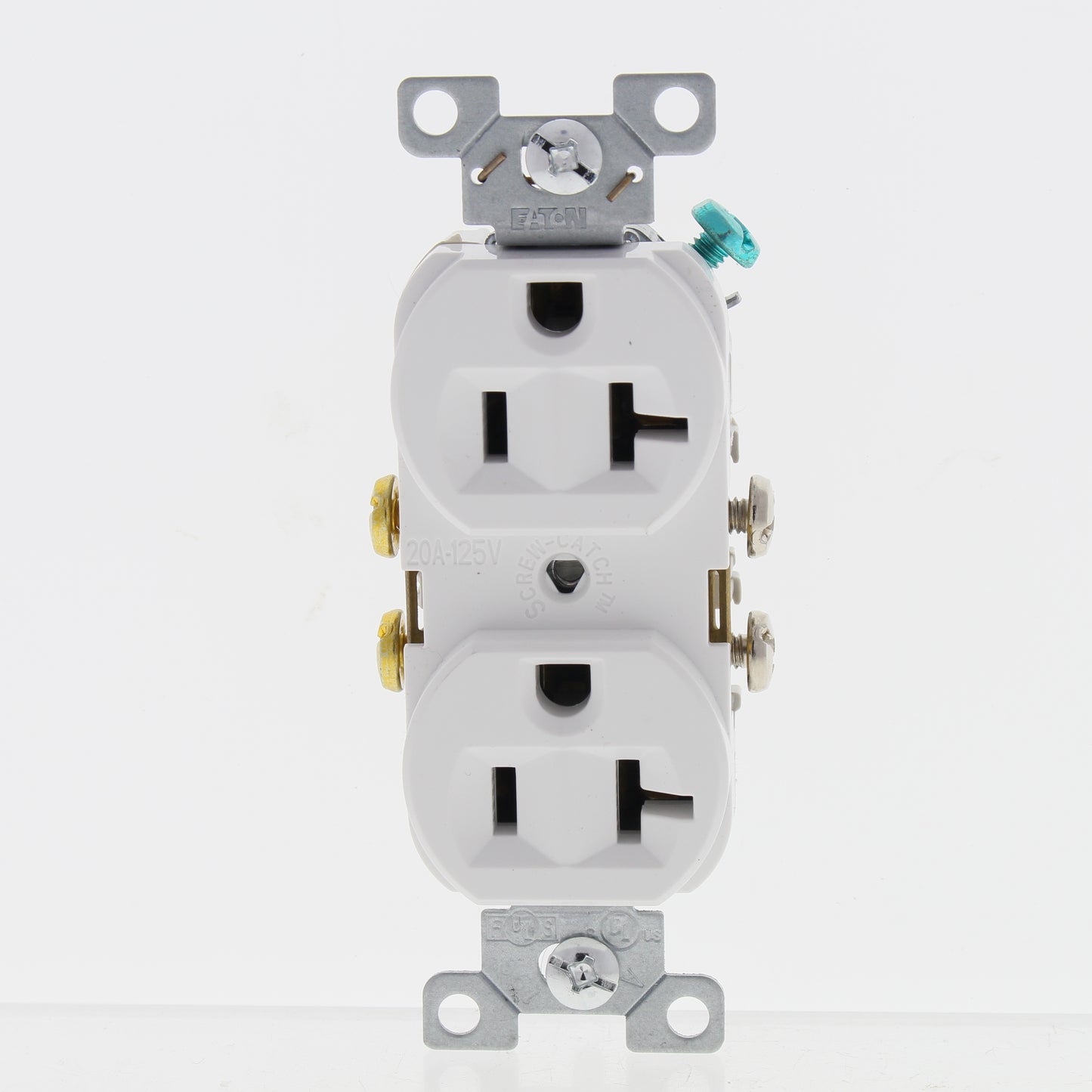 Eaton White Commercial Duplex Outlet Receptacle NEMA 5-20R 20A Bulk CR20W