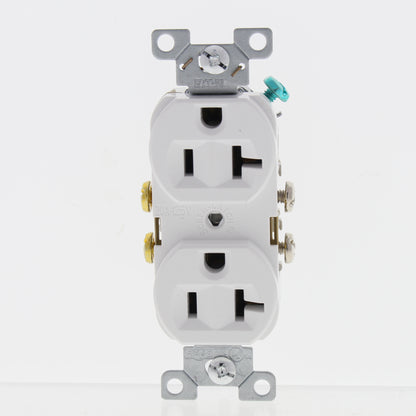 Eaton White Commercial Duplex Outlet Receptacle NEMA 5-20R 20A Bulk CR20W