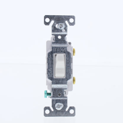 Eaton White Commercial Grade Toggle Wall Light Switch 15A 120/277V Bulk CS115W