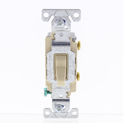 Eaton CS120V Ivory Commercial Single Pole On/Off Toggle Light Switch 20A Bulk
