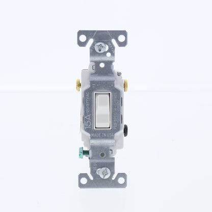 Eaton White Commercial Grade Toggle Wall Light Switch 3-Way 15A Bulk CS315W