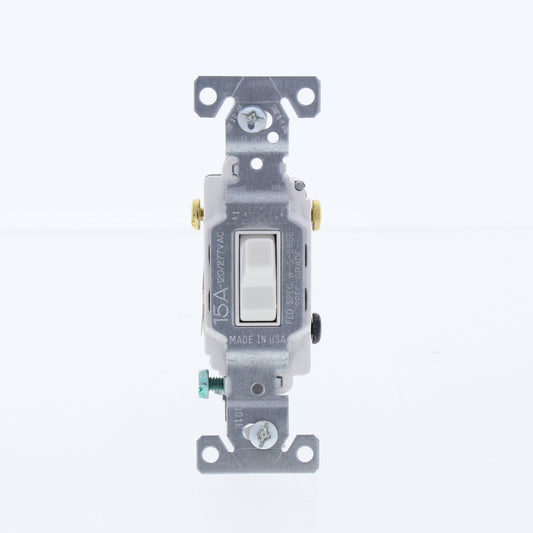 Eaton White Commercial Grade Toggle Wall Light Switch 3-Way 15A Bulk CS315W
